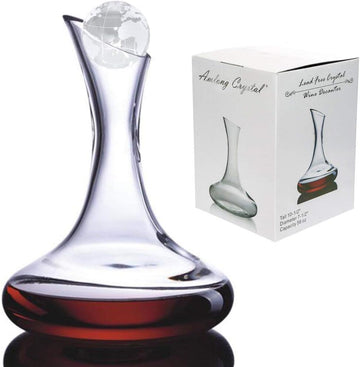 Lead-Free Large Wine Decanter, Red Wine Carafe, Wine Gift, Wine Accessories 58 oz (1700ml), with Crystal Globe Stopper