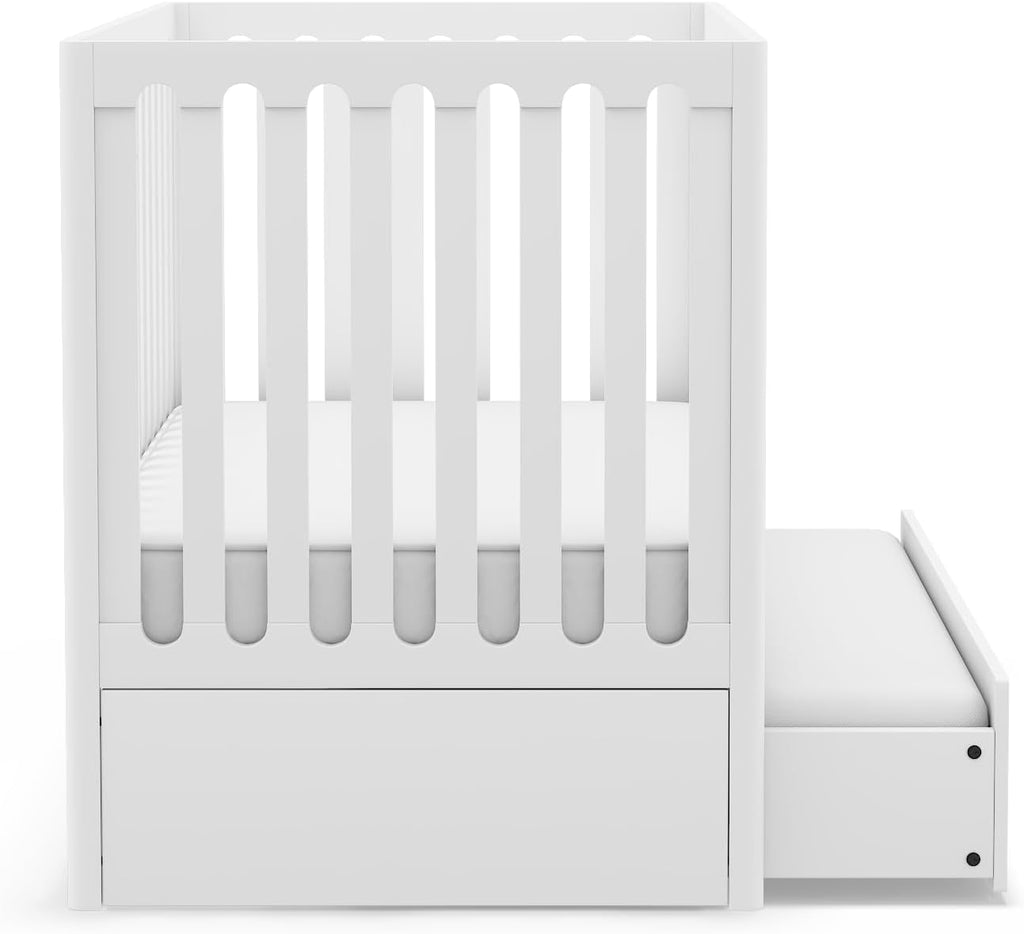 Lulla & Lulli 3-in-1 Convertible Baby Crib with Trundle - Solid Wood, Non-Toxic Finish, Converts to Toddler Bed &