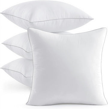 18x18 Inch Pillow Inserts with 100% Cotton Cover - Set of 4