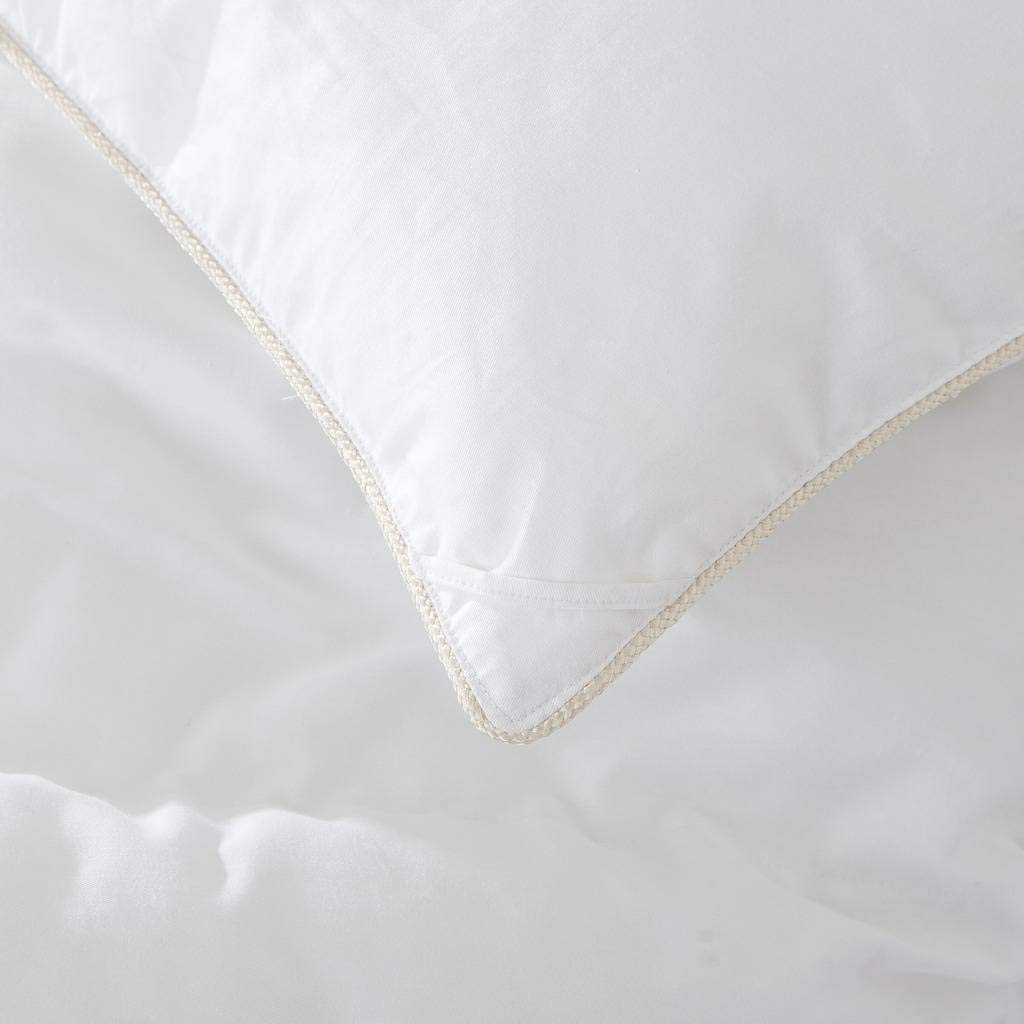 Twin Size Luxurious Goose Down Alternative Comforter, 100% Egyptian Cotton Cover, Solid White Color, 750 Fill Power