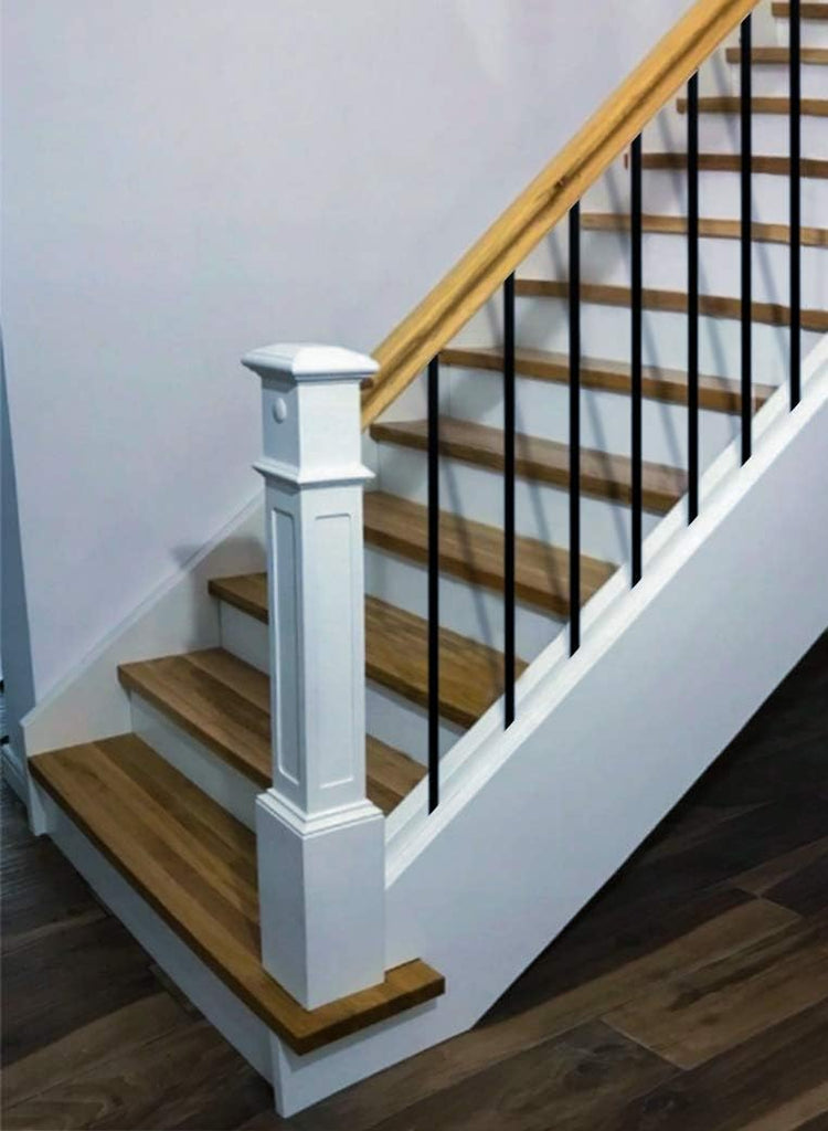 5/8" Round Iron Stair Balusters - 44" Metal Stair Spindles for Indoor Stair Railing & Banister, Hollow, Satin Black