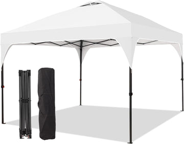 Pop Up Canopy, 10x10 FT Instant Outdoor Canopy Tent with Carrying Bag, 3 Adjustable Heights