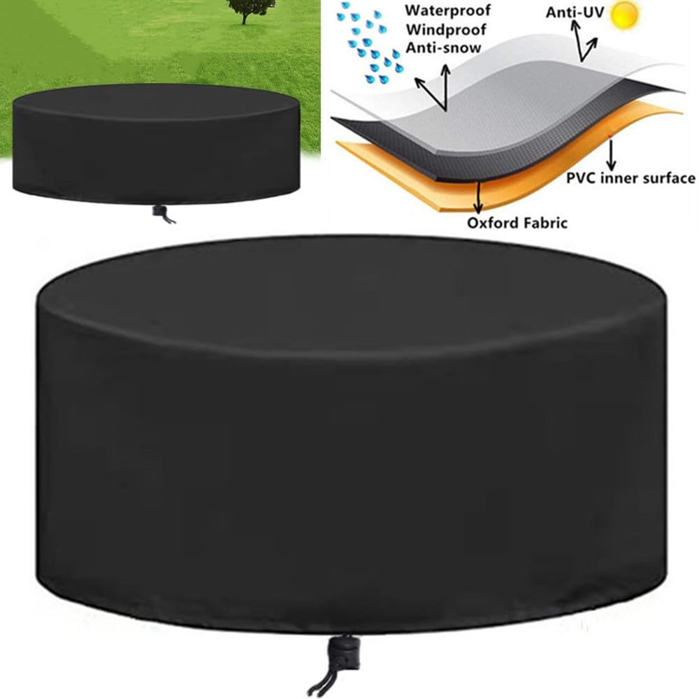 Set Cover Waterproof, Round Bar Height Table and Chair Cover, 84 x 44 Inch Outdoor Tall High Table Covers