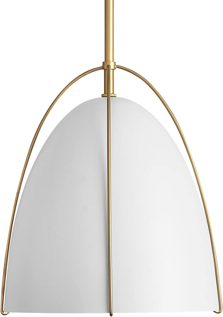 10in Dome Pendant Light White Kitchen Island Pendant Lighting Modern White & Gold Pendant Lights Fixture for Dining