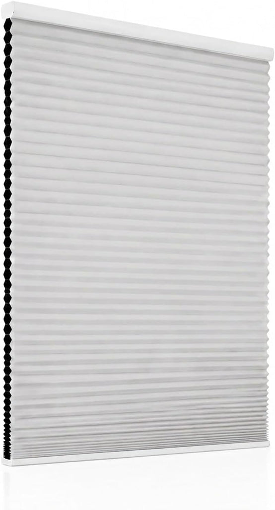 No Drill Blackout Cellular Shades, Cordless Honeycomb Blinds - Grey