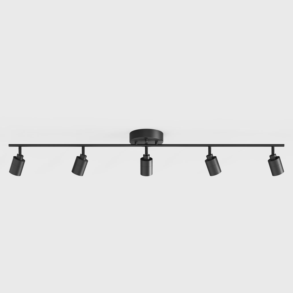 Shura Black 5-Light Track Light with Adjustable Heads, Integrated LED Bulbs, 4 ft. Track Lighting Kit Ceiling Light