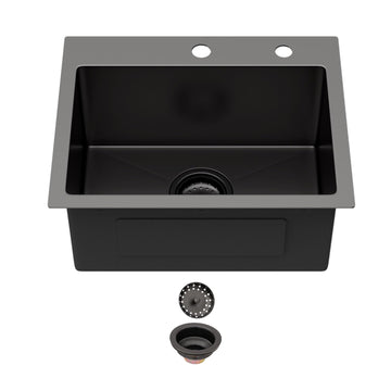20" Gunmetal Black Drop in Bar Sink, Stainless Steel Kitchen Sink