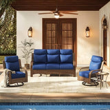 4-Piece Wicker Outdoor Patio Furniture Set for Backyard, Garden & Porch