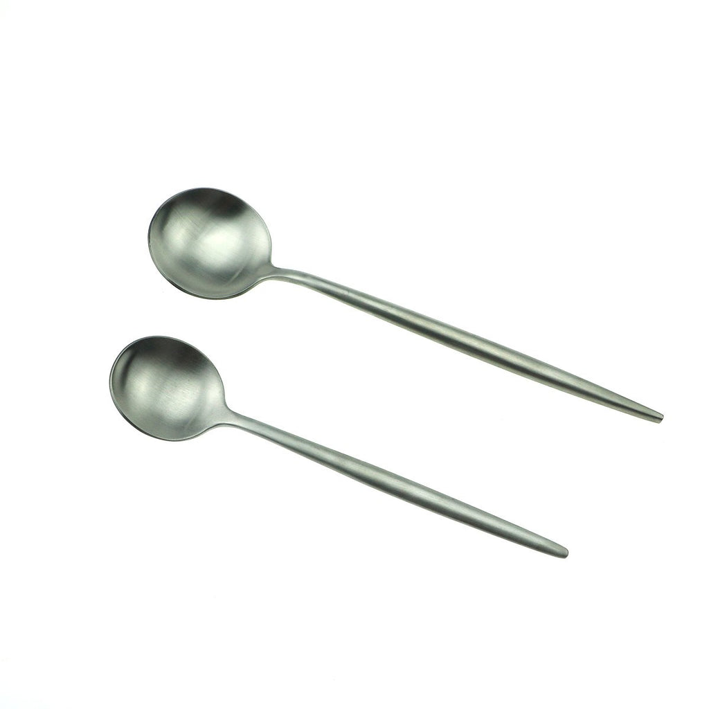 18/10 Stainless Steel 20-Piece Matte Silver Flatware Set, Dinner Knife Fork Salad Fork Dessert Spoon, Service for 4