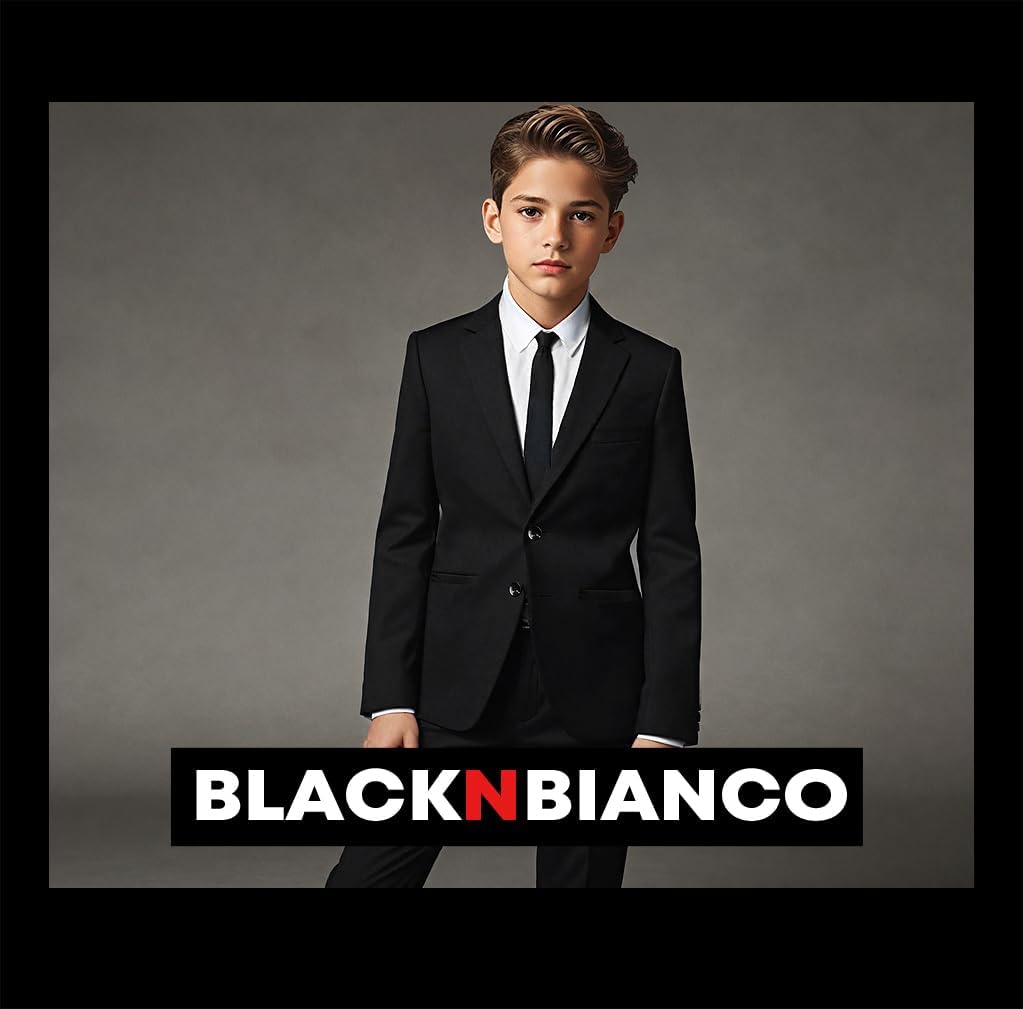 Boys Five Piece Modern Slim Fit Suits Set Shirt Blazer Vest Pants and Tie. Ring Bearer Outfit