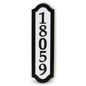 Address Sign with Self Adhesive Numbers, 16" x 4.5", Plastic Frame with Reflective Face, 2" Self-Adhesive
