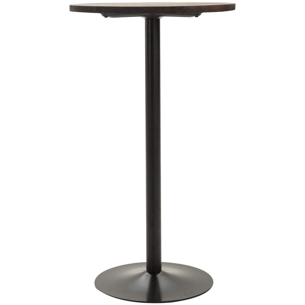 42" H Round Bar Table, Solid Wood High Top Pub Table, Black