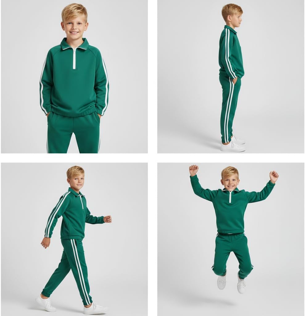 Kids Tracksuit Set Boys Girls 2 Piece Outfit Lightweight Sweatsuit Half Zip Pullover Pants Toddler Sport Tracksuit