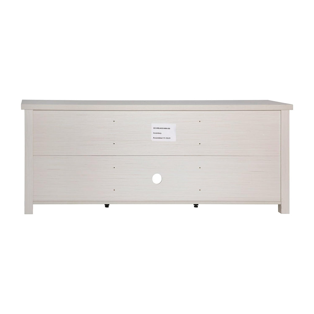 65" TV Stand, up to 80" TVs, White Wash