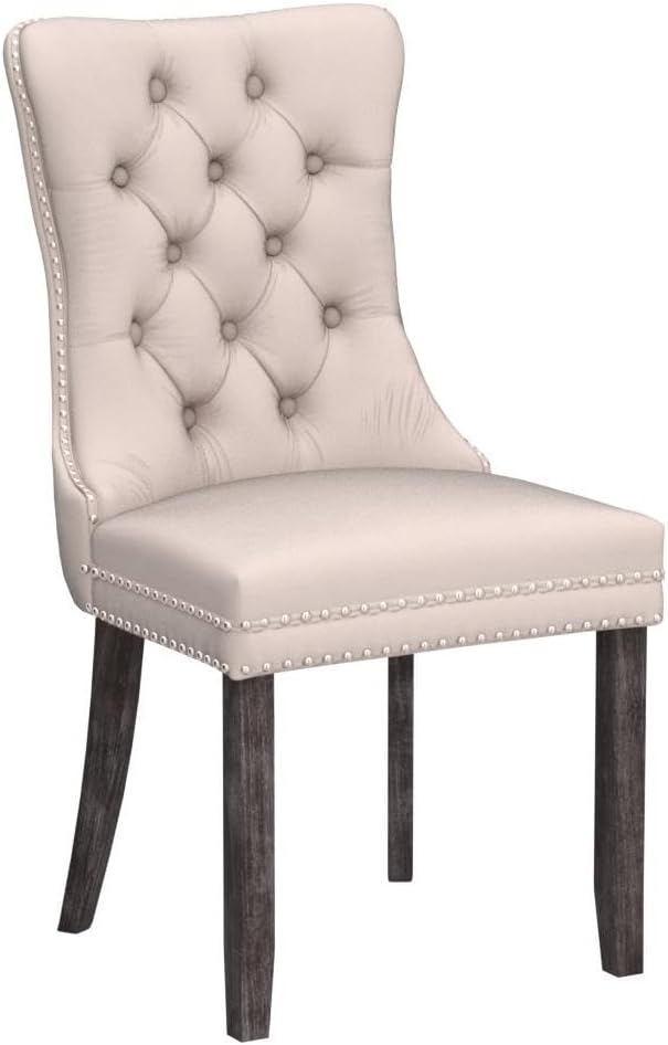 Kiztir Velvet Dining Chair Set of 2, Modern Kitchen Chairs with Nailhead Trim