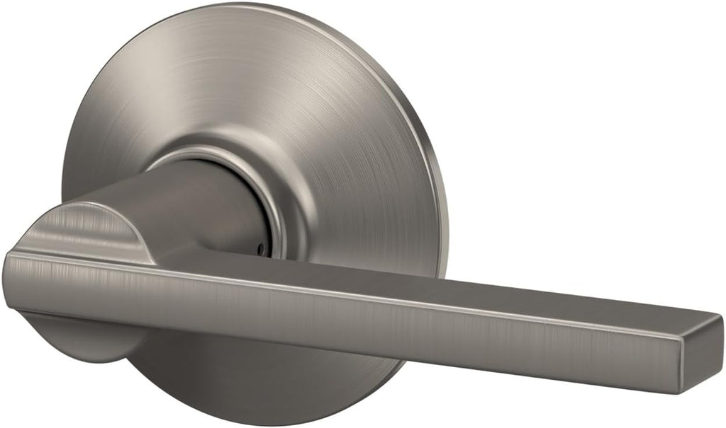 F10 LAT 619 Latitude Door Lever, Hall & Closet Passage Lock, Satin Nickel