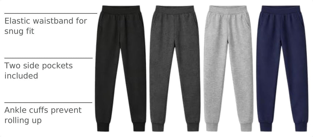 Boy' Sweatpants - 4 Pack Active Fleece Jogger Pants
