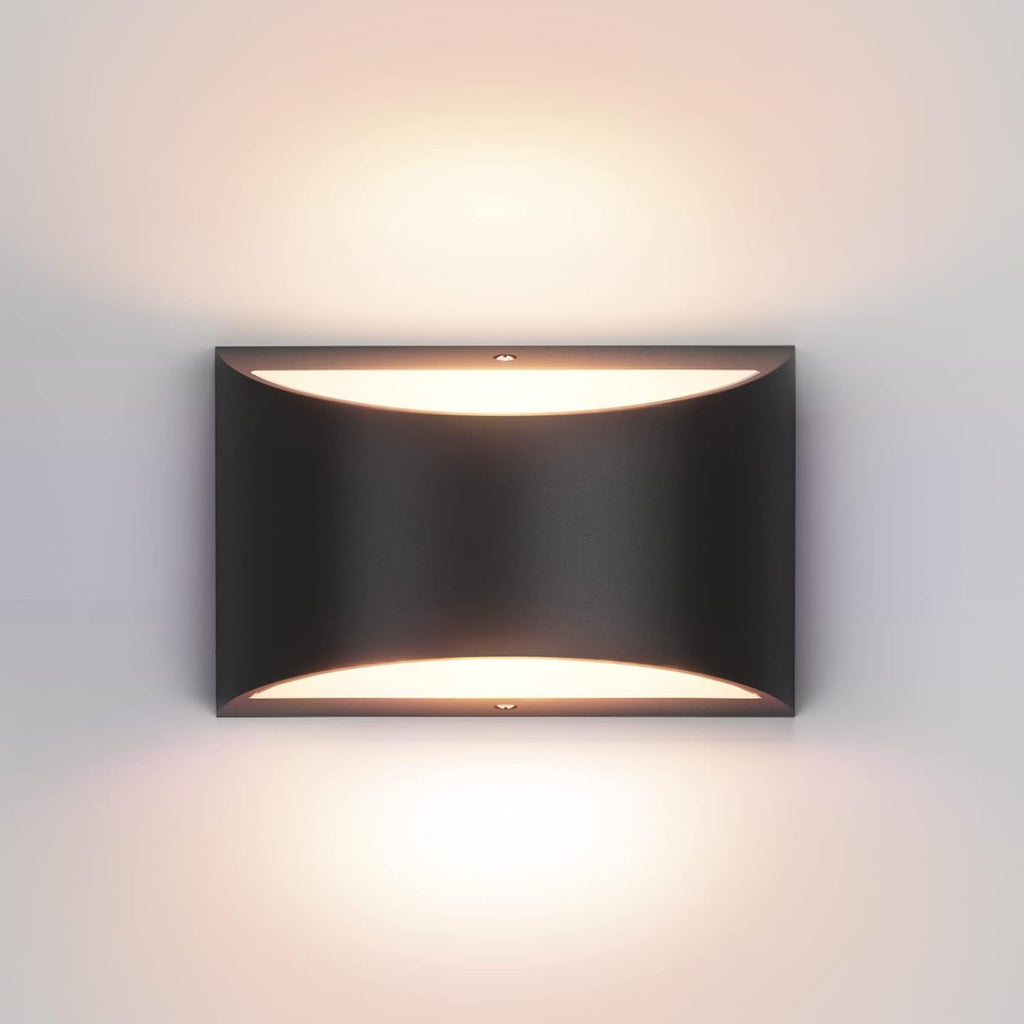 Black Modern LED Wall Sconce Indoor Wall Lights 1 Pack Hardwired Up and Down Wall Mount Light Bedroom Hallway