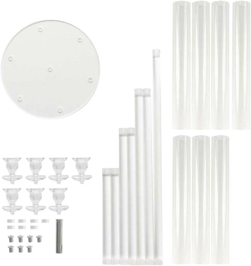 Clear 33 in Round 7 Arm Acrylic Cluster Taper Candle Holder Candelabra - Wedding Reception Party Dining Table Home