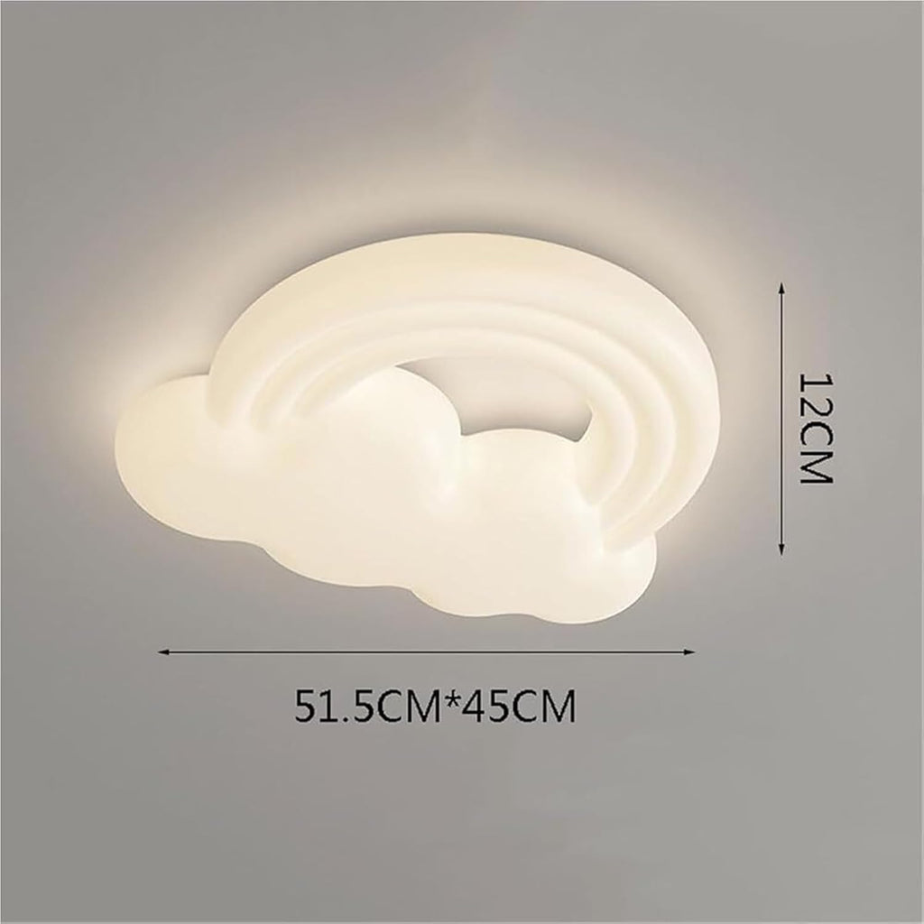 Nordic Modern Semi Flush Mount Ceiling Light - White Cloud Design for Kids' Rooms, Nursery & Kindergarten Stylish