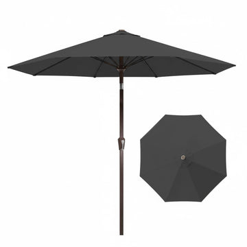 9FT Auto-Tilt Patio Umbrella|Outdoor Market Table Umbrella with 8 Fiberglass Ribs for Pool, Deck&Backyard