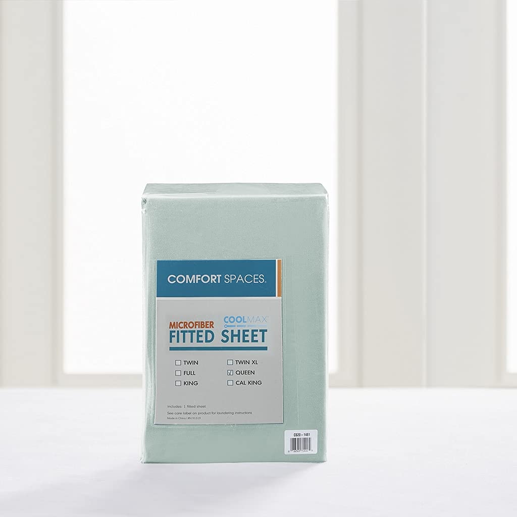 Coolmax Moisture Wicking Cooling Fitted Sheet, King Aqua