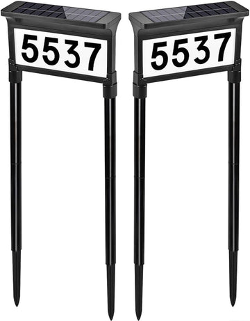Solar Address Signs, Dual-Sided Illumination Solar House Numbers