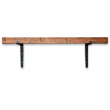 Wooden Rustic Farmhouse Iron Bracket Shelf, 4-ft