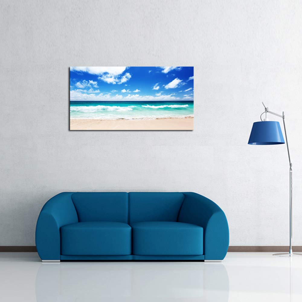 Canvas Prints Wall Art Seychelles Beach Ocean Waves Nature Seascape Picture Paintings Artwork Prints Framed