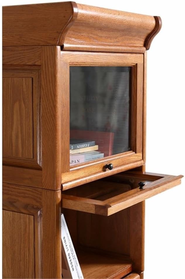 Arts and Crafts Wood Narrow Barrister Bookcase in Cherry