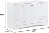 Spring Mill Cabinets Emlyn 48 Inch Bathroom Vanity with White Single Sink Top, 3 Cabinets, 2 Shelves, 2 Drawers