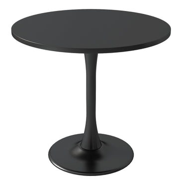 Modern Black Round Dining Table 31.5 inch, Black Tulip Round Table for Two People, Mid Century Round Coffee Table