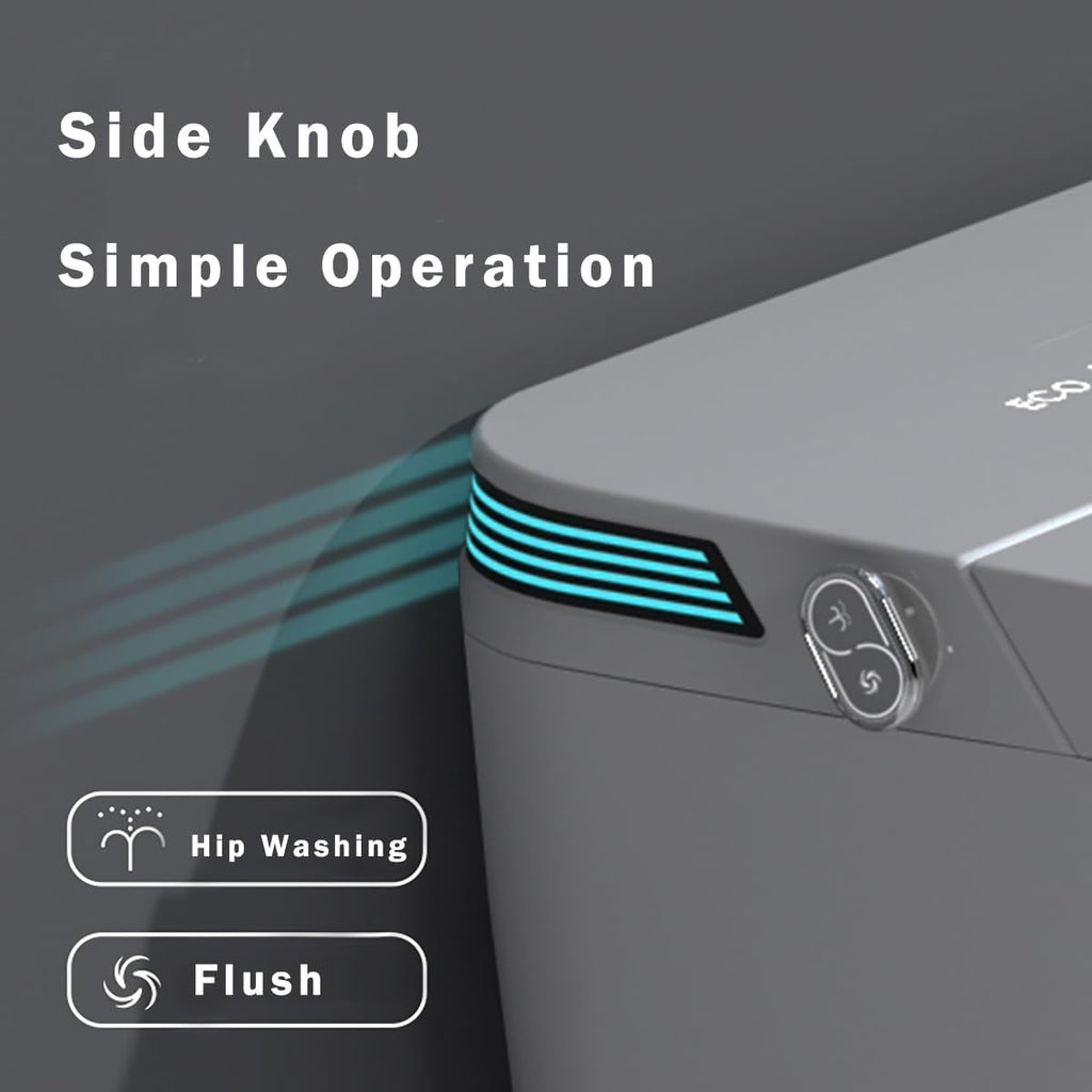 Luxury Intelligent Smart Toilet with Instant Warm Water Sprayer and Dryer, Auto Flush,Foot Sensor Operation