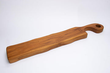 Premium Small Serving Board - Teak Charcuterie Board with Handle for Cheese, Appetizers & Food Presentation