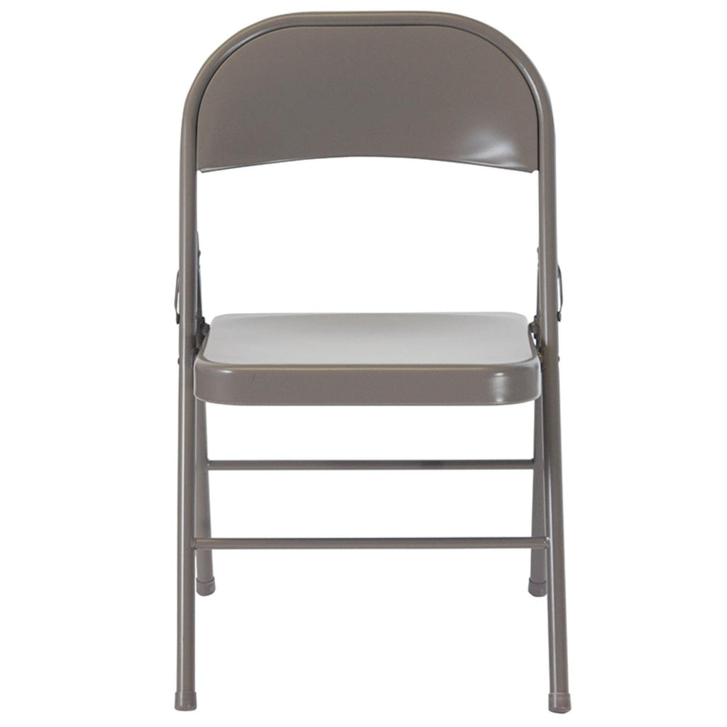 Series Commercial Grade Double Braced Gray Metal Folding Chair