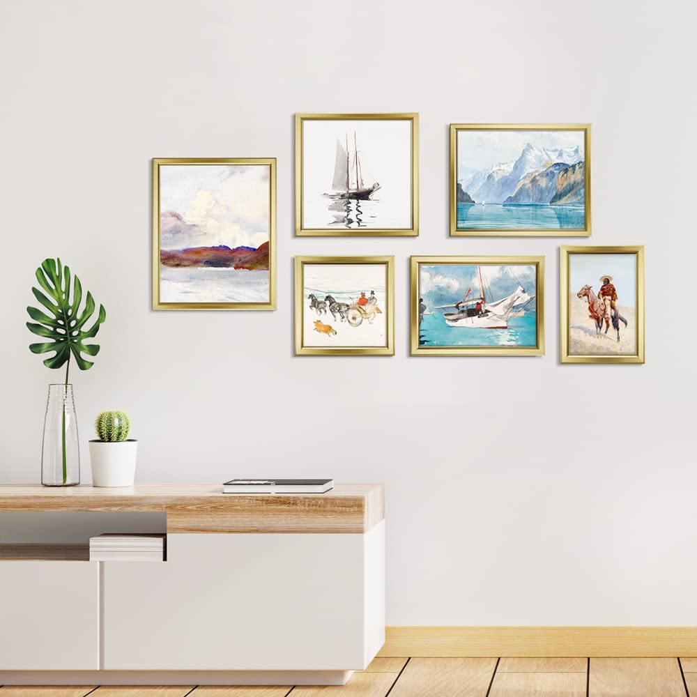 5x7 Picture Frames (12 Pack, Gold) Simple Designed Photo Frame with High Definition Glass for Wall Mount & Table Top
