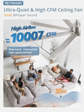 ZMISHIBO 72 Inch Nickel Ceiling Fan - Image 3