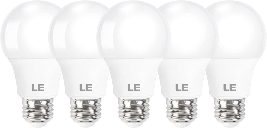 LE LED Light Bulbs 60 Watt Equivalent, 9W 800 Lumens Non-Dimmable, Daylight White 5000K, A19 E26 Standard Medium Base