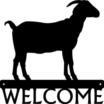Horned Goat 12" Welcome Sign for Front Porch