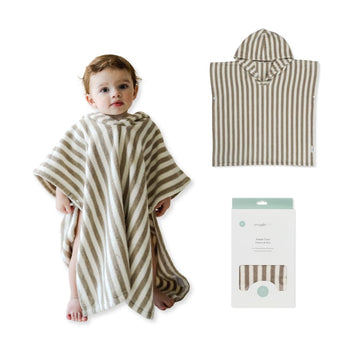 Organic Toddler Poncho Towel with Hood - Birch