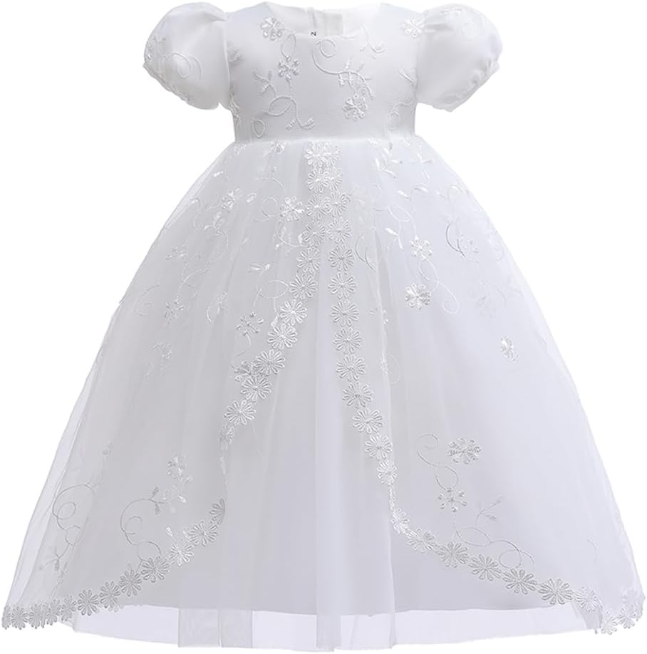 Elegant Baby Girls Christening Dress Lace Baptism Gown Christening Robe