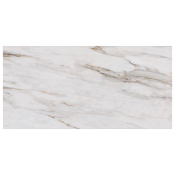 TRCD-CLG-POR Siena White Greyish Oro Gold Brownish 12x24 Calacatta Marble Look Porcelain Matte Floor Wall Tile