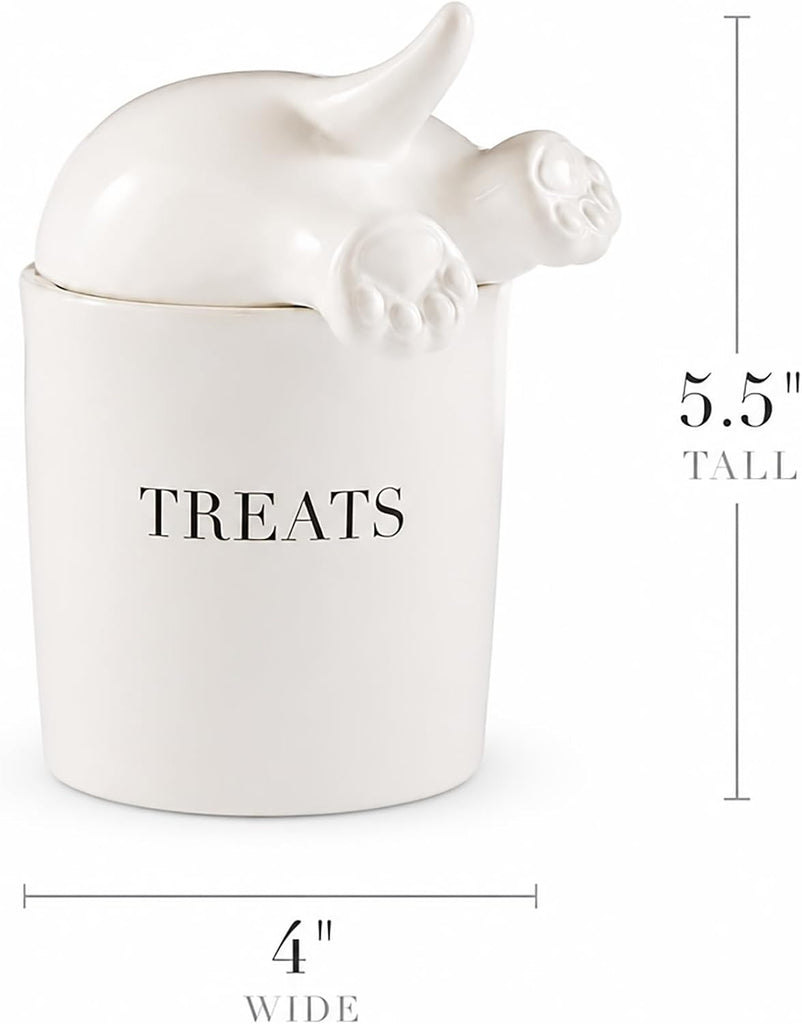 Dog Tail Treat Canister - Ceramic Dog Treat Jar