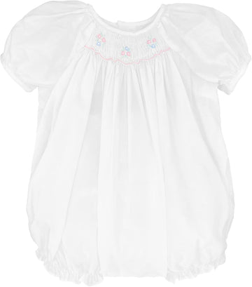 Baby Girls' Hand-Embroidered Smocked Bubble