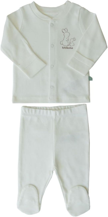 Organic Cotton Baby Piece Outfit Set, Soft Interlock Top and Footed Pants, Unisex