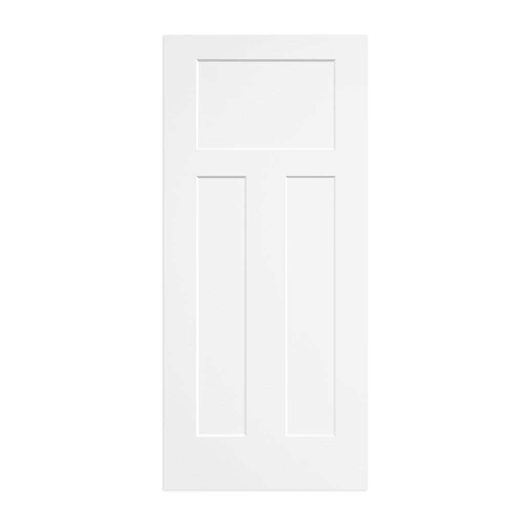 36x80 in T Shaped 3-Panel Smooth White Primed Interior Door Slab