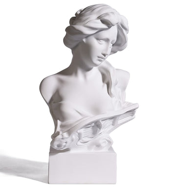 11.5Inch Greek Statue of Musical Goddess, Classic Roman Head Bust Greek Mythology Sculpture Living Room Home Art