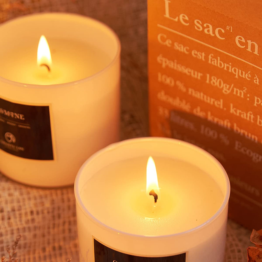Vanilla & Coconut Scented Candle Sets Luxury Soy Jar Candle 7.1oz|45 Hour Long Lasting Burn Highly Scented Valentines