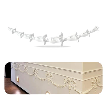 Unpainted Acanthus Leaf PVC Carved Applique Onlay 8.07 x 3.15IN