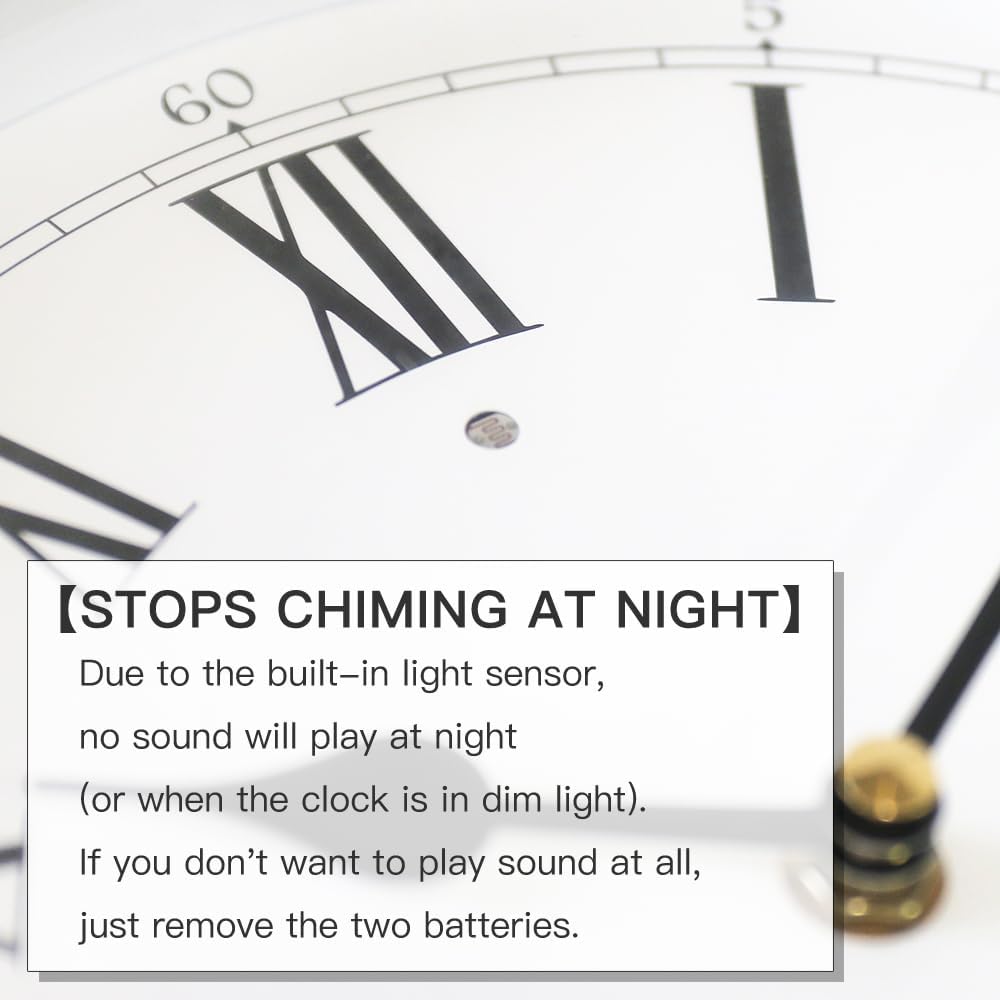 Plastic Pendulum Clock. Westminster Chime Every Hour,Elegant,Traditional Schoolhouse,Home,Office,Living Room,Bedroom. (Black Frame)